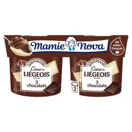 Coeur de liégeois aux 3 chocolats (240g)