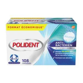 POLIDENT Soin dents Anti-bactérien comprimés x108