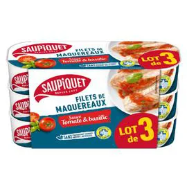Filets de maquereaux sauce tomate basilic (3x169g)