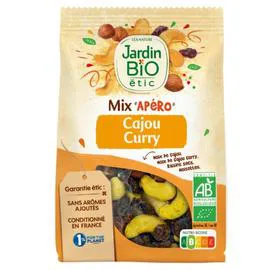 Mélange cajou curry sans arômes ajoutés bio JARDIN BIOLOGIQUE (130g)