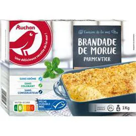 AUCHAN Brandade de morue parmentier MSC 1kg