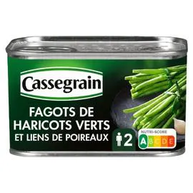 CASSEGRAIN Fagots haricot vert et liens de poireaux 220g