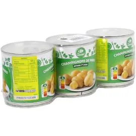 CARREFOUR CLASSIC' Champignons de Paris entiers 1er choix 3x115g