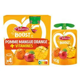 Compotes boost pomme mangue orange multivitaminé (360g)