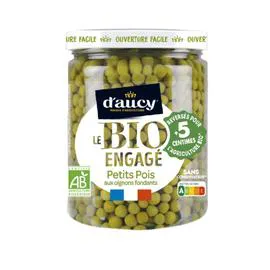 D'AUCY Petits pois aux oignons fondants Bio 340g