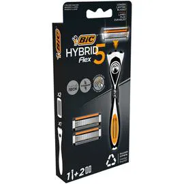BIC Rasoir homme flex 5 hybrid 1+2 recharges l'unité