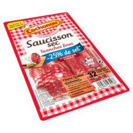 Saucisson sec sel réduit (100g)