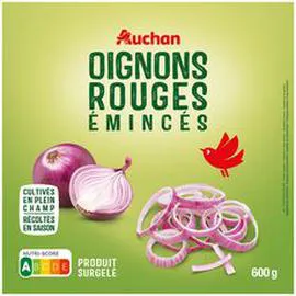 AUCHAN Oignons rouges émincés 600g