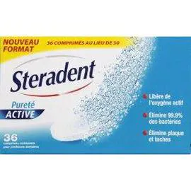 STERADENT Nettoyants Pureté Active pour prothèses dentaires x36
