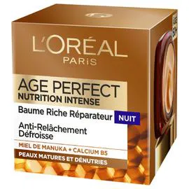 L'ORÉAL PARIS, AGE PERFECT Baume Visage Nuit Anti-Âge Réparateur Nutrition Intense 50ml
