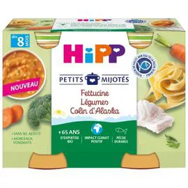 Petits mijotés petit pot fettucine légumes colin dès 8 mois (2x190g)