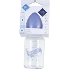 Biberon en verre Bleu TU (l'unité)