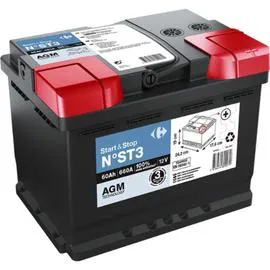 Batterie auto 60Ah - 660A 12 Volts (l'unité)