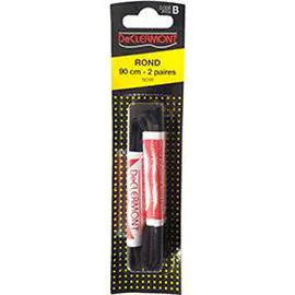 Lacets ronds noirs 90cm (x2)