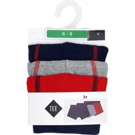 Boxer garçon noir/gris/rouge 6-8 ans (x3)
