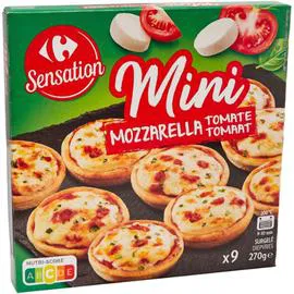 CARREFOUR SENSATION Mini pizzas mozzarella tomate 9x30g