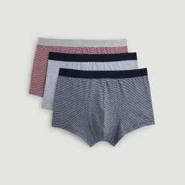 MONOPRIX HOMME Lot de 3 Boxers Multicolore Rayés et Uni XL l'unité