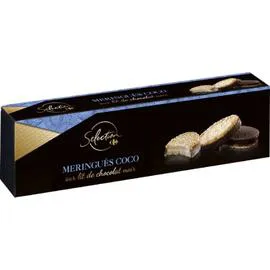 Biscuits meringués coco sur lit chocolat (100g)