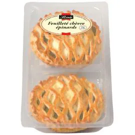 Feuilleté au chèvre et aux épinards X2 (240g)