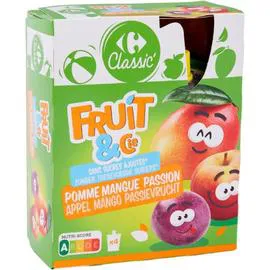 CARREFOUR CLASSIC' Compote mangue passion s/sucres ajoutés 4x90g