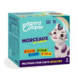 Pâtée pour chat Adulte au poulet, à l'agneau, au saumon & dinde 0% de sucres ajoutés (4x85g)