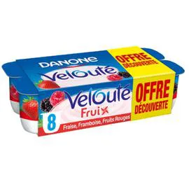Yaourt aux fruits rouges brassé fraise framboise (8x125g)