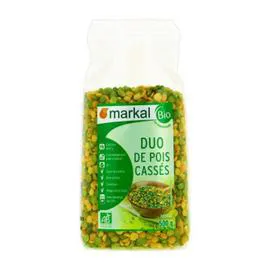 Duo Pois Cassés Vert Jaune Bio (500g)