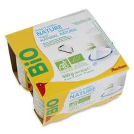 AUCHAN BIO Yaourt au lait entier nature 4x125g