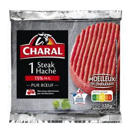 Bifteck haché pur boeuf 15% mg (130g)