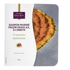 MONOPRIX GOURMET Saumon mariné façon gravlax, à l'aneth 120g