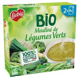 LIEBIG Soupe moulinée de légumes verts Bio 2x30cl