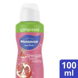 MONSAVON Déodorant femme antibactérien pierre d'alun lait grenade compressé 100ml