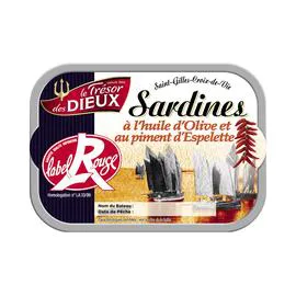 Sardines à l'huile d'olive & piment d'Espelette Label Rouge (115g)