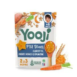 Repas bébé petit diner carotte patate douce et épeautre Bio dés 8 mois (300g)