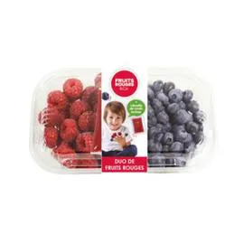 Duo de framboise et myrtille et son sachet de coulis (290g)
