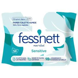 FESS'NETT Papier toilette Humide Sensitive Sans Parfum x50