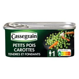 CASSEGRAIN Petits pois carottes tendres et fondants 130g