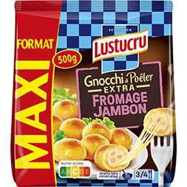 LUSTUCRU Gnocchi à poêler extra fromage jambon 500g