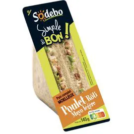 Sandwich poulet rôti mayo légère (145g)