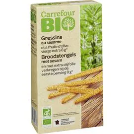 CARREFOUR BIO Gressins bio au sésame et à l'huile d'olive 125g