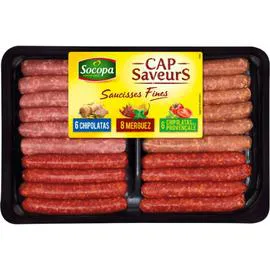 Assortiment de saucisses fines 3 saveurs (460g)