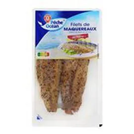 MARQUE REPÈRE, PÊCHE OCÉAN Filet de maquereaux Fumé poivre 150g