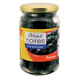 AUCHAN Olives noires à la grecque en bocal 235g