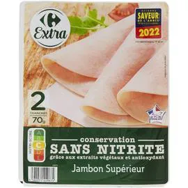 Jambon cuit supérieur sans nitrite (70g)