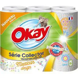 Essuie-tout Collection décors x6 rouleaux (x6)