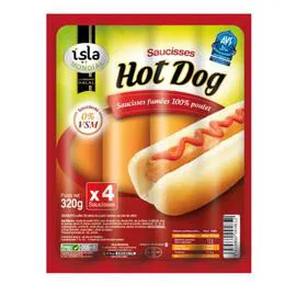 Saucisses halal fumées Hot Dog (4x80g)