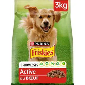 PURINA, FRISKIES Croquettes pour chien adulte Active au boeuf 3kg