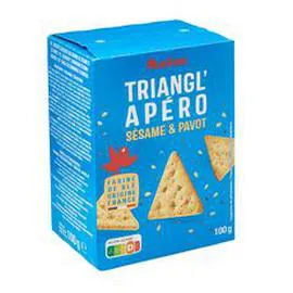 AUCHAN Triangl'apéro sésame et pavot 100g