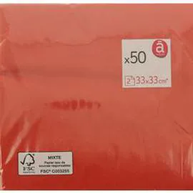 Serviettes unies X50 33 cm 2 plis (x50)