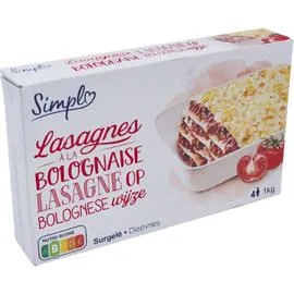 Plat cuisiné lasagnes à la bolognaise (1kg)